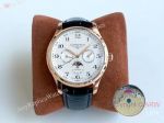 High Quality Replica LONGINES Men's Watch Black Genuine Leather Strap White Face Dial Rose Gold Case Watch 40*12mm